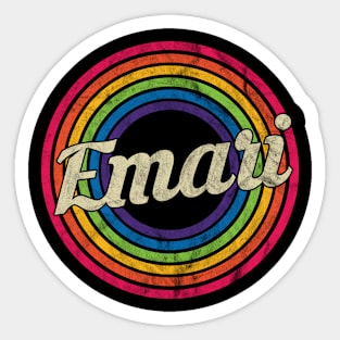 Emari - Retro Rainbow Faded-Style Sticker